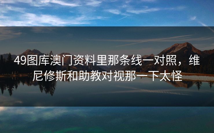 49图库澳门资料里那条线一对照，维尼修斯和助教对视那一下太怪