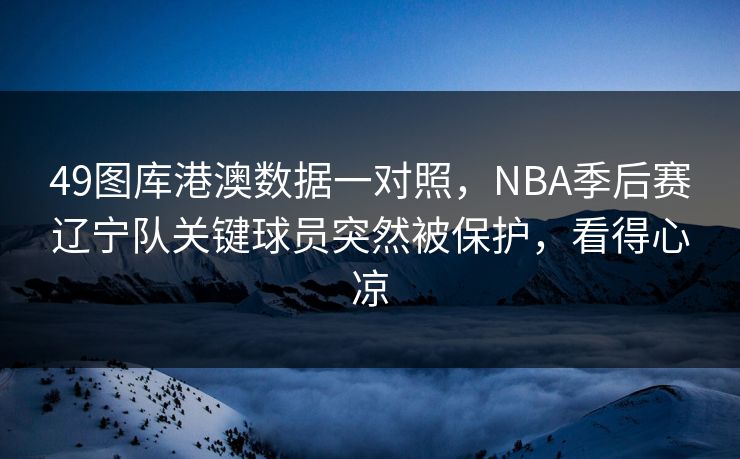 49图库港澳数据一对照，NBA季后赛辽宁队关键球员突然被保护，看得心凉