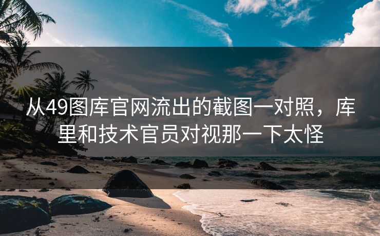 从49图库官网流出的截图一对照，库里和技术官员对视那一下太怪