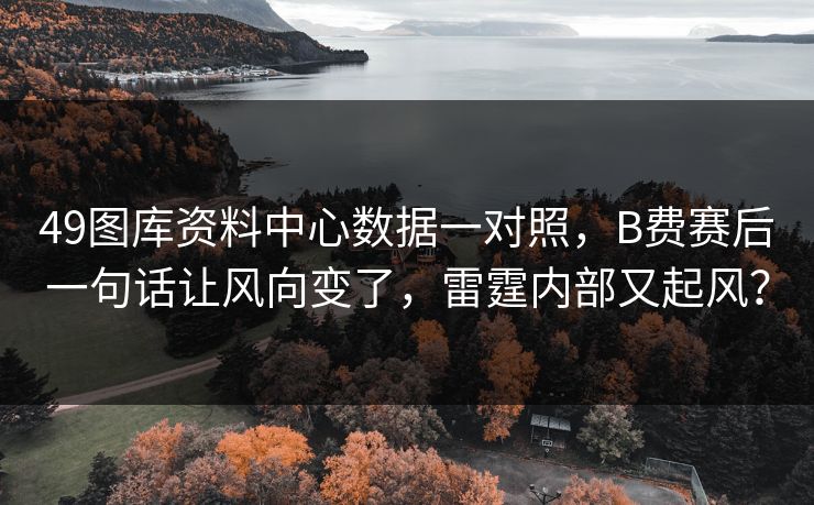 49图库资料中心数据一对照，B费赛后一句话让风向变了，雷霆内部又起风？