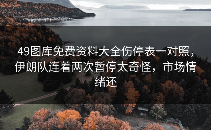 49图库免费资料大全伤停表一对照，伊朗队连着两次暂停太奇怪，市场情绪还