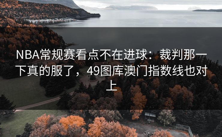 NBA常规赛看点不在进球:裁判那一下真的服了,49图库澳门指数线也对上 NBA常规赛看点不在进球:裁判那一下真的服了,49图库澳门指数线也对上