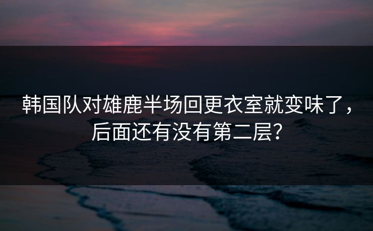 韩国队对雄鹿半场回更衣室就变味了，后面还有没有第二层？